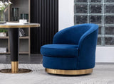 Wania Contemporary Velvet Swivel Chair, Blue T2574P164523