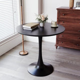 ZUN Black Round Table, Modern Dining Table, MDF Top and Steel Base Tulip Round Kitchen Table, Mid W2641P212234