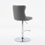 ZUN Swivel PU leather Barstools Adjusatble Seat Height from 25-33 Inch, Chrome base Bar Stools with W1143P204050