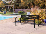 47in PVC Mesh Backrest Iron Bench Black 75056044