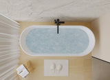 67" Acrylic Freestanding Bathtub, stand alone bathroom tub, Glossy White, Toe-tap Chrome Drain, cUPC W1675P300333