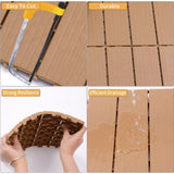 Plastic Interlocking Deck Tiles, 11.8"x11.8", Patio Flooring Outdoor Waterproof All W2882P204560