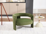 Accent Chair Living Room, Velvet Comfy Single Sofa Chair Mid-Century Modern Armchair Wooden Legs 68576006