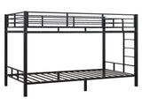 Black Twin Bunk Bed Square Tube High Guardrail Side Ladder Opening Iron Bed 85462110