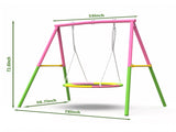 Flying Saucer Swing Set with Heavy Duty A-Frame Metal Swing Stand, Full Steel, Outdoor for Kids, W1163P363321