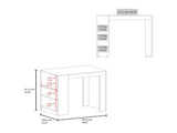 Lacour Kitchen Island, Kitchen Bar Table with 3-Side Shelves, Dark Walnut B097P474295