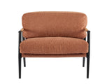 27.56" Modern Accent Chair with Plush Cushions, Minimalist Metal Frame, and Wooden Armrest Design N767P215306O