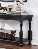 Rustic Style Antique Black 1pc SOFA TABLE Open Bottom Shelf Plank Style Table Top Living Room B011P214575