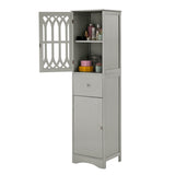 ZUN Tall Bathroom Cabinet, Freestanding Storage Cabinet with Drawer and Doors, MDF Board, Acrylic Door, WF289427AAG