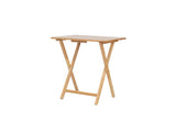 TV Tray Table Set, 3-Piece with 2 Folding Rubberwood Trays and Storage Rack, Natural 40772701