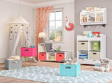 Kids Wall Mounted Bookshelf and Toy Storage Organizer for Playroom - White 96301122