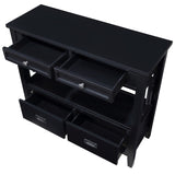 36'' Farmhouse Pine Wood Console Table Entry Sofa Table with 4 Drawers & 1 Storage Shelf for W1202P251878