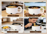1.8L Electric Hot Pot with Ceramic Inner Liner, Dual Power 300W/600W Multi-Cooker with Steamer Rack, 60244920