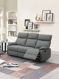 Gray Color Burlap Fabric Recliner Motion Sofa 1pc Couch Manual Motion Sofa Living Room Furniture B011133821