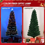 ZUN 7 FT Pre-lit Christmas Tree, Artificial Fiber Optic Christmas Tree with Lighted Top Star and 280 36344668