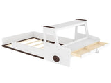 Twin Size Floor Bed with Interesting Car-shape Design, Kids Car Floor Bed with Storage Drawers, W1580P396323