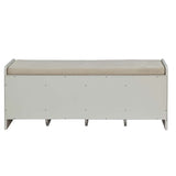Beige and White Bench with Storage B062P209176