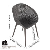 2-Pack Modern Lounge Chairs Indoor/Outdoor All-Weather PP Plastic, Lightweight for Patio, Beach, W3450P323310