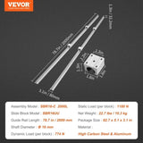 Linear Guide Rail Set, SBR16 2000mm, 2 PCS 78.7 in/2000 mm SBR16 Guide Rails and 4 PCS SBR16UU Slide T3342P360018