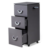 zinc alloy handle, 3 drawers and 4 wheels, with air duct frame, gray color, hair salon cart 89655282