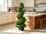 2 Pack Green Artificial Boxwood Topiary 91 cm Decorative Spiral Plant 79692681
