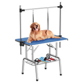 46 Inch Foldable Dog Grooming Table for Home with Adjustable Arm, Noose, Non-Slip Surface, and T3210P293739