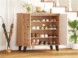 29.5" Farmhouse Shoe Cabinet - 4-Tier Shelves, 3 Adjustable Layers with 9 Height 05788312