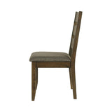 ZUN Set of 2 Upholstered Seat Dining Chairs in Knotty Nutmeg Finish B016P223095