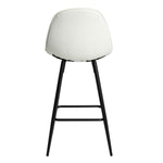 ZUN Counter Stools,Set of 2 Bar Stools with Back and Footrest, Modern Metal Counter Height Barstools for W561P175953