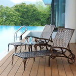 ZUN Aluminium Cast lounge chair 2pcs brown W640P186312