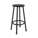 ZUN 5-piece rural kitchen table with four bar stools, metal frame and MDF, black 43089264