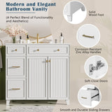 36" Bathroom Vanity with Ceramic Sink, Standard and Double-Layer Drawers, Soft Close Doors, N729P289163K
