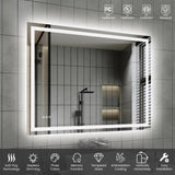 48"*36"LED Bathroom Mirror,Front-Lit and Back-Lit, Stepless Dimmable, 3 Colors CRI90, Brightness T3177P320625