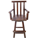 ZUN Rustic Bar Stool - Fir Wood Construction, Chair with Footrest,Wide Armrest, Rustic Kitchen Stool, W465P221173