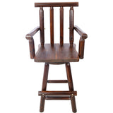 ZUN Rustic Bar Stool - Fir Wood Construction, Chair with Footrest,Wide Armrest, Rustic Kitchen Stool, W465P221173