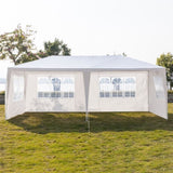 10'x20' Outdoor Party Tent with 6 Removable Sidewalls, Waterproof Canopy Patio Wedding Gazebo, White 40291651
