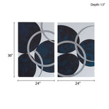 Silver Foil Abstract 2-piece Canvas Wall Art Set B03596689