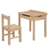 Flip Top Kids Table and Chair Set, Wood Activity Table Set with Storage Space for Arts Crafts, 58293120