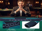 70"35" 10-Player XL Poker Table Mat, Non-Slip Rubber Base Spill-Proof Multi-Spandex Table Top with 18695433