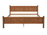 Queen Size Flat Panel Bed with Headboard & Footboard, Minimalist Modern Platform Bed with Wood Grain N733P422480D