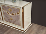 Omari Modern Style 6- Drawer Dresser Made with Wood and Gold Accents in Beige B009P245440