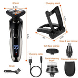 5 In 1 Electric Razor Shaver Rechargeable Cordless Head Beard Trimmer Shaver Kit IPX6 Waterproof Dry 49199989