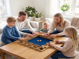 24" Natural Pine Wood Shut the Box Game, 2-4 Players, 10 Number Tiles & 2 Dice for Family/Party 06855640