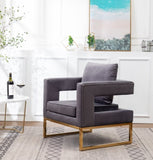 ZUN Lenola Contemporary Upholstered Accent Arm Chair, Gray T2574P164511