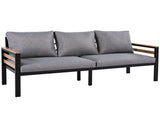 GO 4-Piece Outdoor Furniture Sofa Set for 5 People Acacia Wood Armrests, Patio Conversation Set 85693369