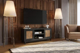 ZUN 65 inch TV Stand for TVs up to 75 inches, No Assembly Required, Black and Bourbon Finish B108P193088