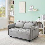 52 "grey modern velvet sofa, sofa pullout bed, small love seat casual sofa with back, pillow, W1658P266339