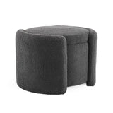 ZUN Cozy Boucle Storage Ottoman: Stylish Comfort with Hidden Storage, Grey N769P199879G