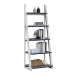 ZUN 5-Tier Shelves,Bookshelf, Storage Rack, Bookcase with Rubber Wood Frame, Ladder Shelf for Living W2582P195346