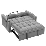 55.51 inch versatile foldable sofa bed in 3 lengths, modern sofa sofa sofa velvet pull-out bed, W2353P151787